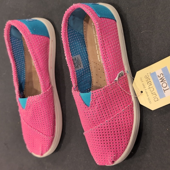 Toms barbie pink mesh like slip one new with tags sz 3.5 - Picture 5 of 7